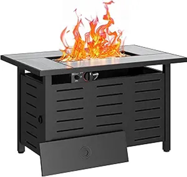 Aoxun 42 Propane Fire Pit with Lava Rocks