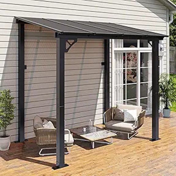 Aoxun 8'x5' Aluminum Top Pergola with Polycarbonate Roof