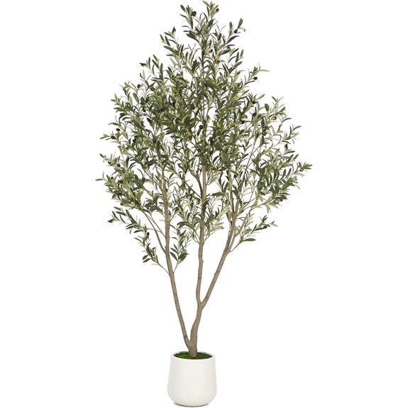 Artificial Olive Tree with White Planter for Home Decor