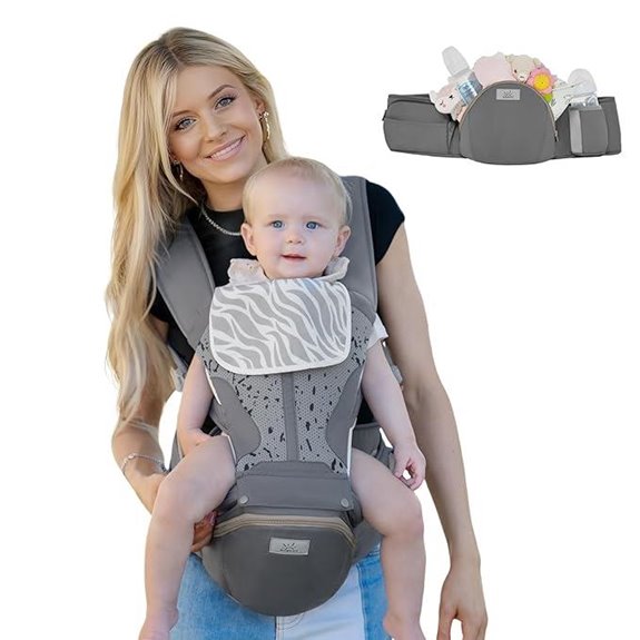 MOMTORY StowNGO Pro Baby Carrier with Hip Seat