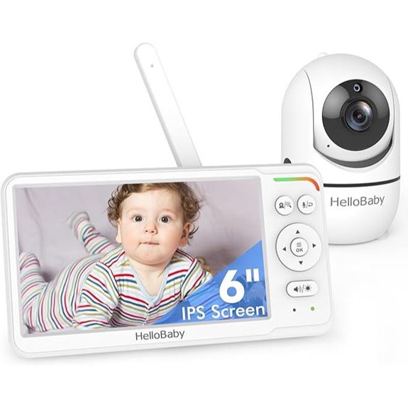 HelloBaby 6 IPS Baby Monitor with Night Vision