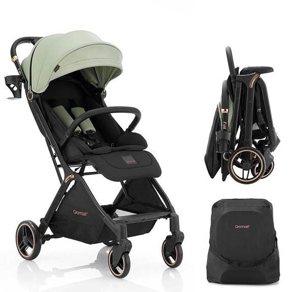 Gravity Folding Baby Stroller with Canopy and Cup Holder