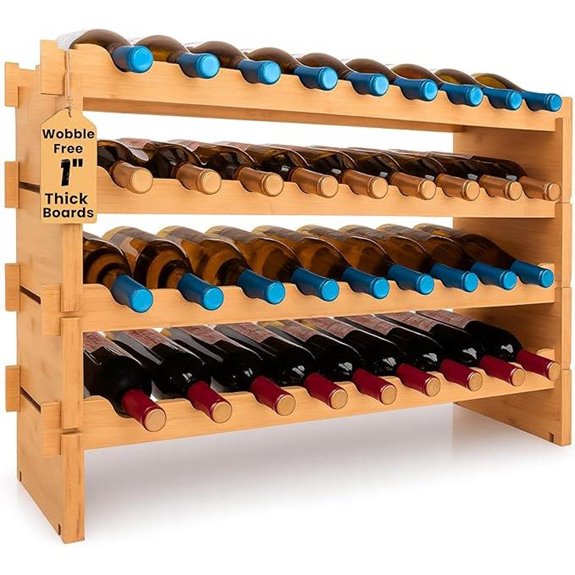 bamboo 36 bottle stackable rack