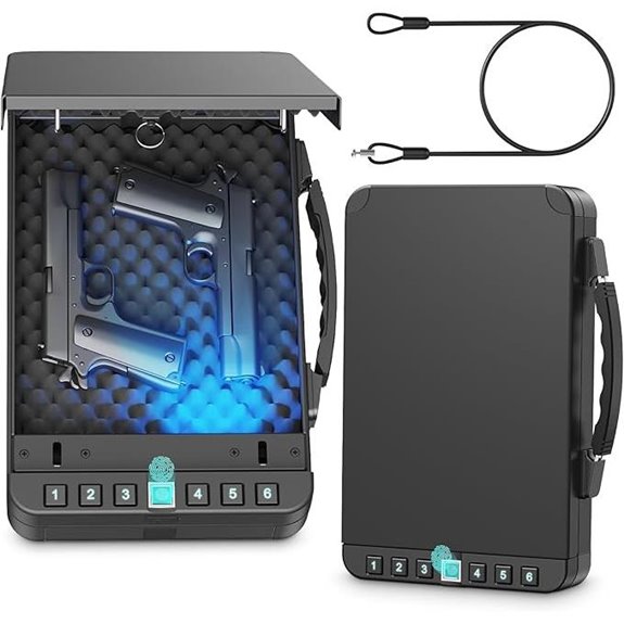 Biometric Gun Safe for 2 Pistols with Quick Access