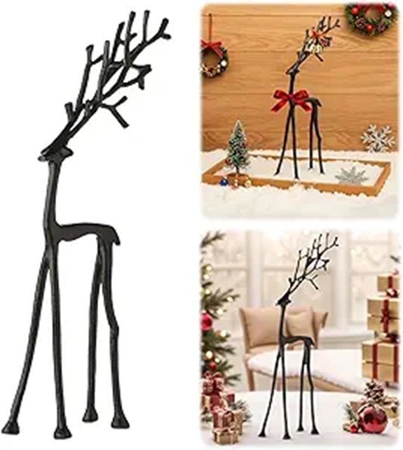 Black Metal Reindeer Christmas Tabletop Decor
