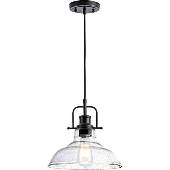 Black Seeded Glass Pendant Light Fixture