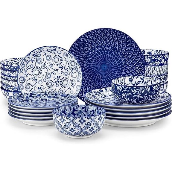 Vancasso Selene 24-Piece Blue Dinnerware Set