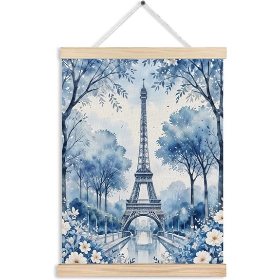 FITIE Blue Paris Eiffel Tower Wall Art Poster