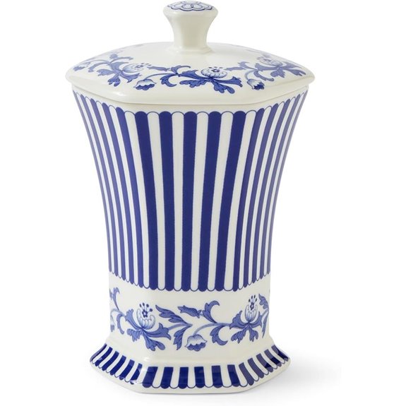 Spode Blue Italian Hexagonal Vase with Floral Design