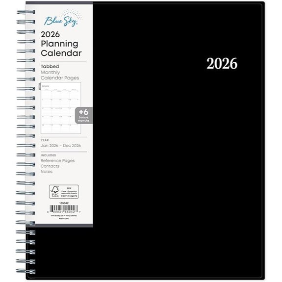 Blue Sky 2026 Monthly Planner Calendar 8x10