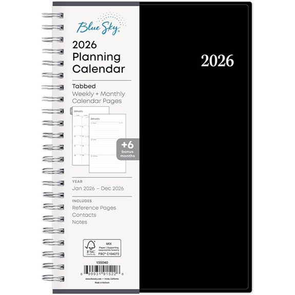 Blue Sky 2026 Weekly & Monthly Planner 5x8