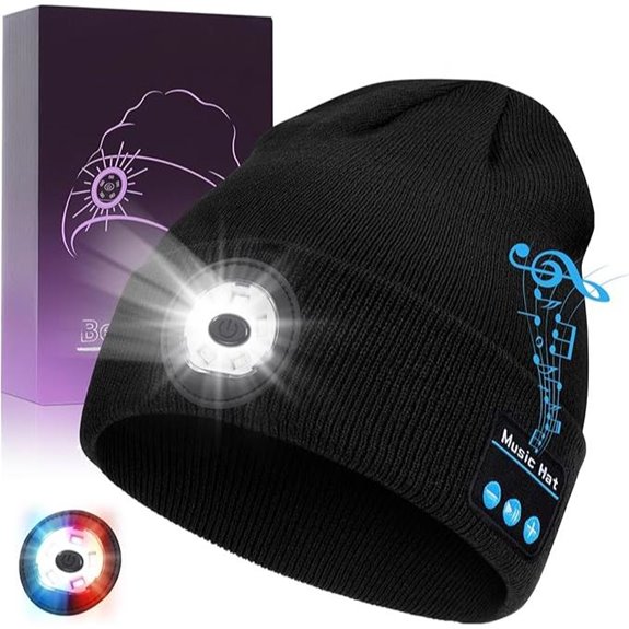Bluetooth Light Beanie with Speakers and Mic