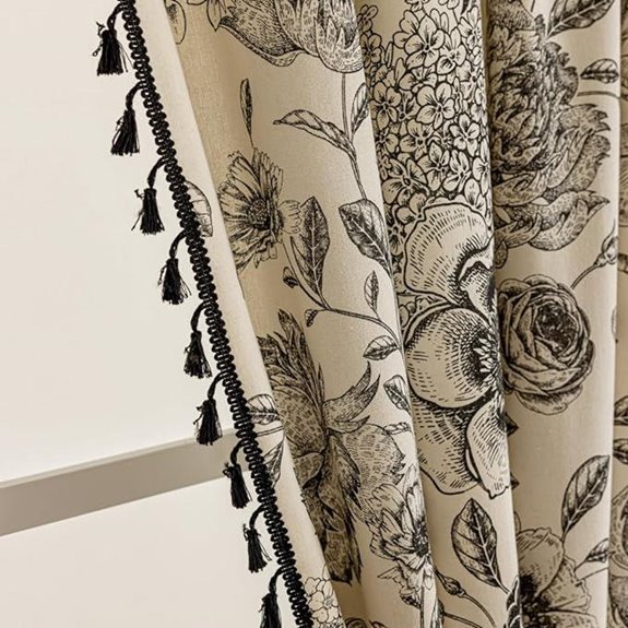 Bohemian Floral Bedroom Curtains 2 Panels