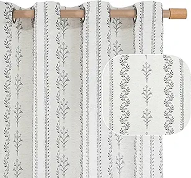 BGment Boho Linen Curtains for Living Room (2 Panels)