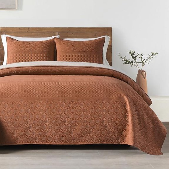 HORIMOTE HOME Burnt Orange Queen Quilt Set