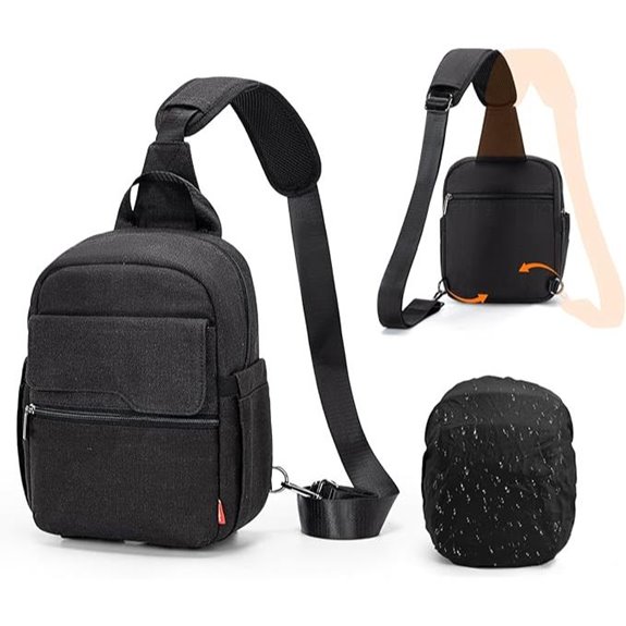 Cwatcun Camera Sling Bag with Tripod and Rain Cover