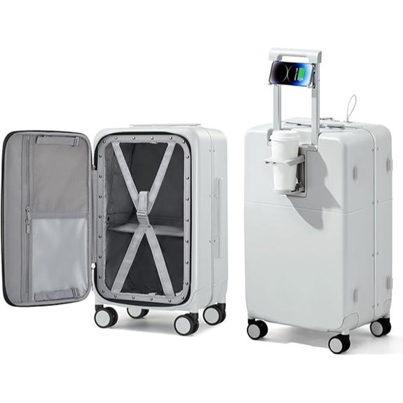 Hanke 20 Carry-On Luggage with Cup Holder & Lock
