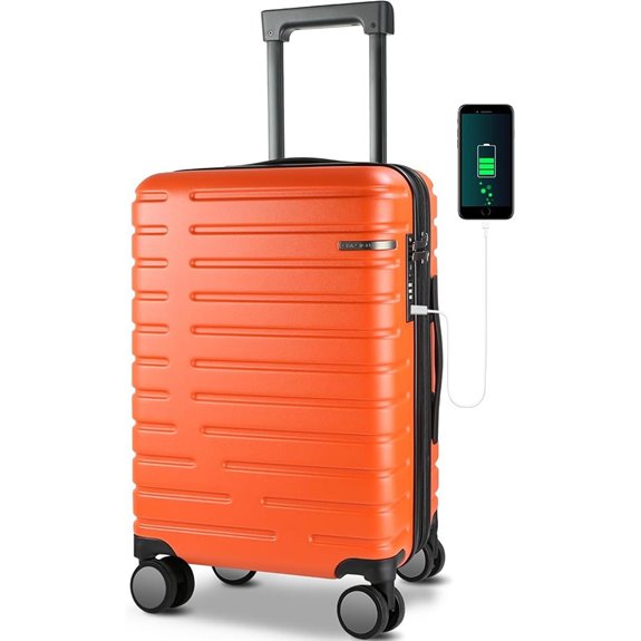 EMPSIGN Carry-On Spinner Luggage with TSA Lock