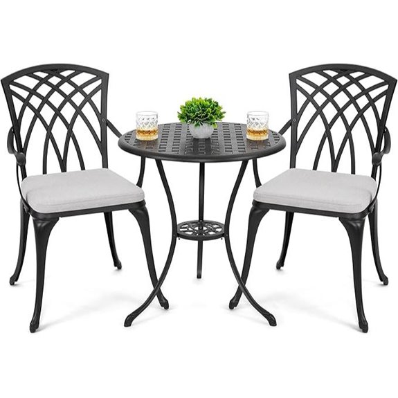 NUU Garden 3-Piece Cast Aluminum Patio Bistro Set