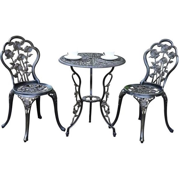 JARDIN DE CENTENNIAL Cast Aluminum Bistro Set