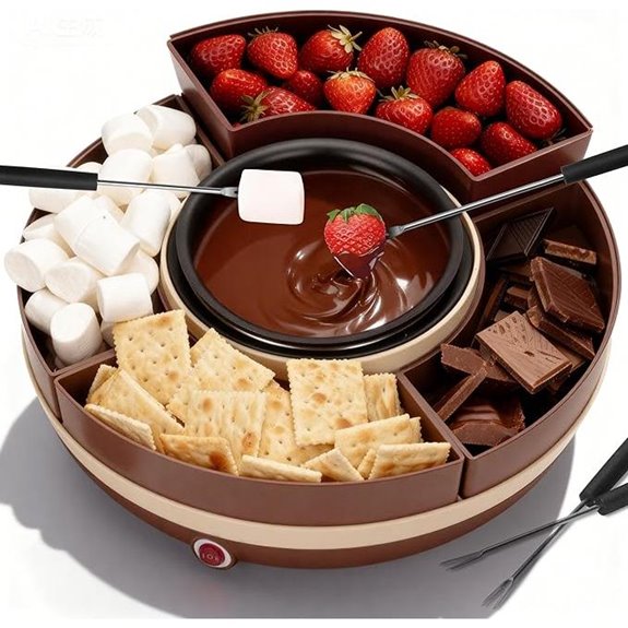 Cheese & Chocolate Fondue Machine with Food Tray