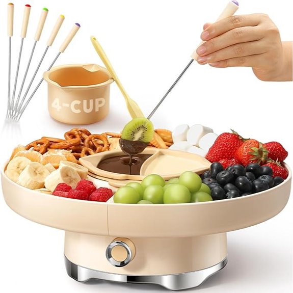 Chocolate Fondue Set with Trays and Forks