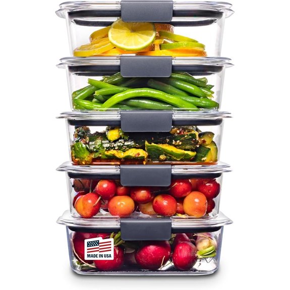 Rubbermaid Brilliance Food Storage Containers Set of 5