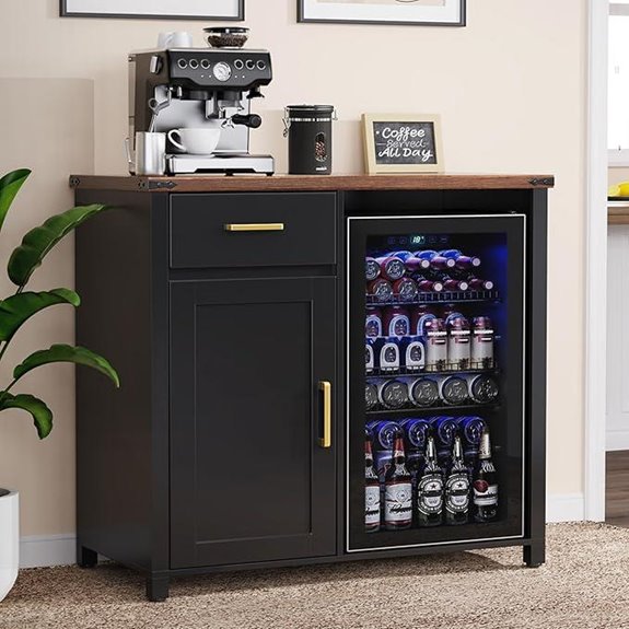 GDLF Coffee Bar with Mini Fridge Storage