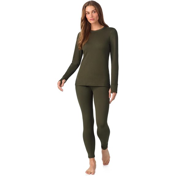 Cuddl Duds Women's Thermal Fleece Base Layer Set