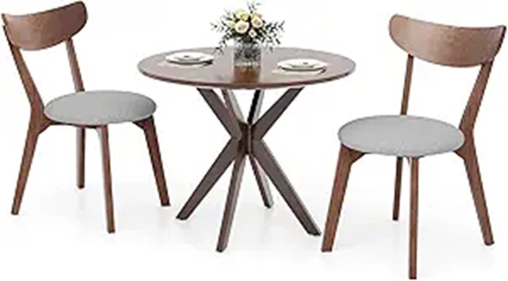 NAFORT 3-Piece Round Dining Set for Small Spaces