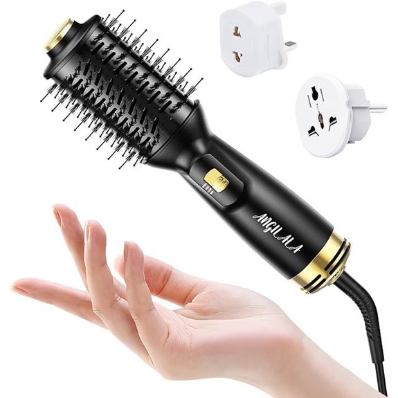 Dual Voltage Mini Hair Dryer Brush for Travel