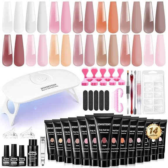 JEWHITENY Poly Extension Gel Nail Kit (14 pcs)