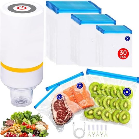 42 PCS Sous Vide Vacuum Sealer Set with Reusable Bags