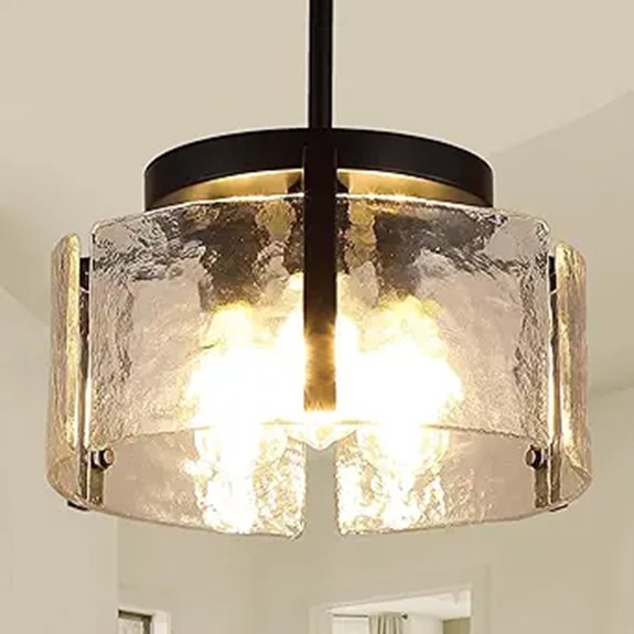 Modern Farmhouse Black Glass Chandelier for Home
