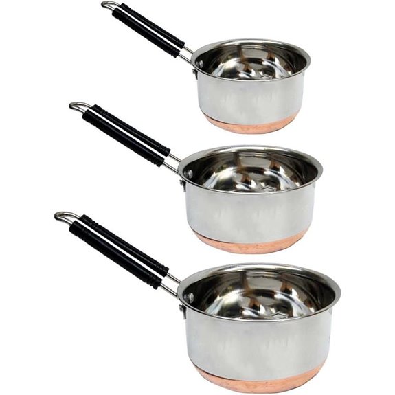 Copper Bottom Stainless Steel 3-Piece Saucepan Set