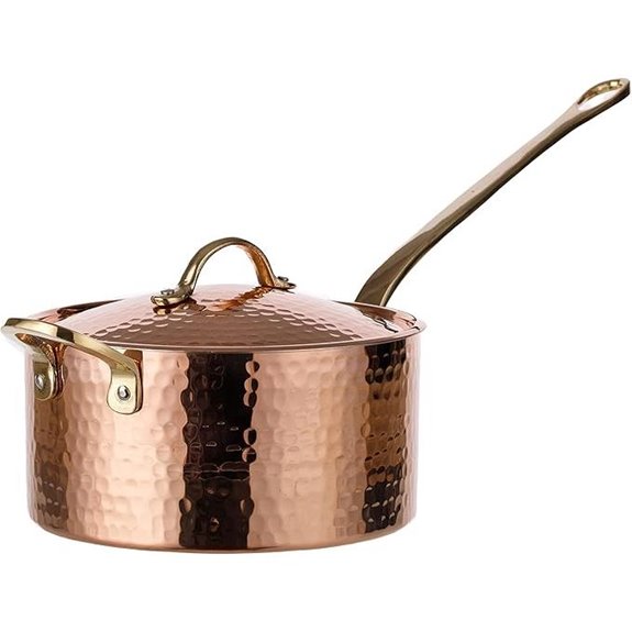 Demmex 1.7 Qt Copper Hammered Saucepan with Lid