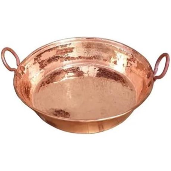 17 Copper Paella Pan with Maple Syrup Surface