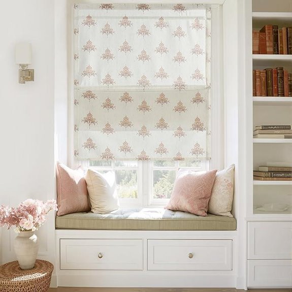 StangH Cordless Floral Roman Shades for Windows
