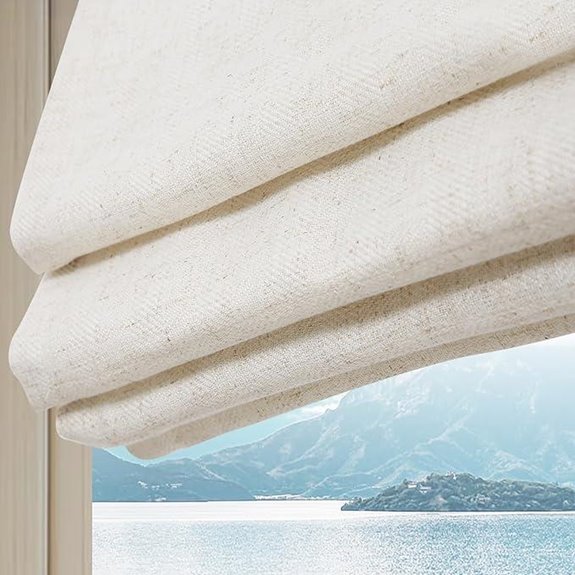 Artdix Cordless Linen Roman Shades for Windows and Doors