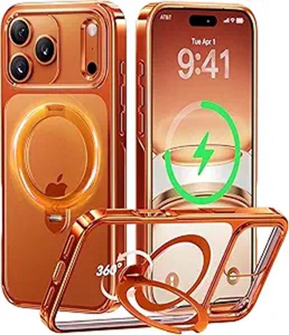 CASEKOO iPhone 17 Pro Max Cosmic Orange Case with Stand