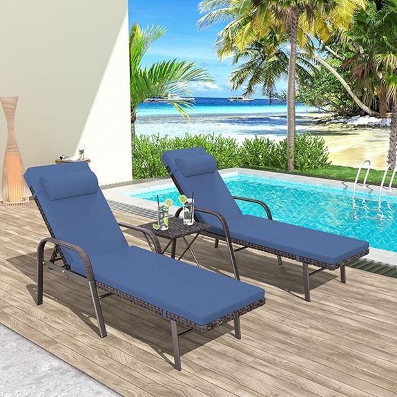 Patio Lounge Set with Cushioned Chairs and Table