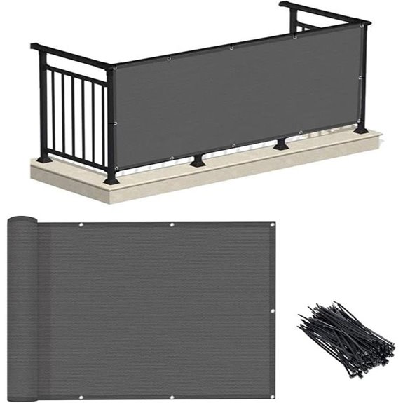 Dark Grey Balcony Privacy Screen Fence Cover (3x10)