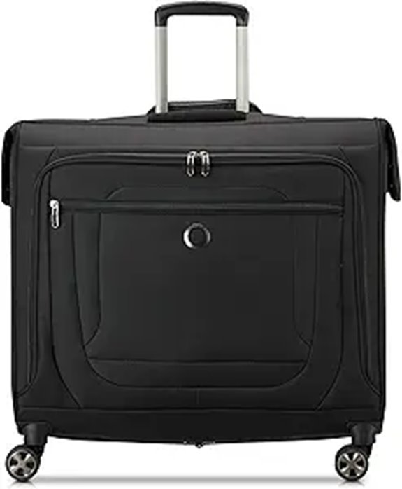 DELSEY PARIS Helium DLX Rolling Garment Bag with Spinner Wheels Black