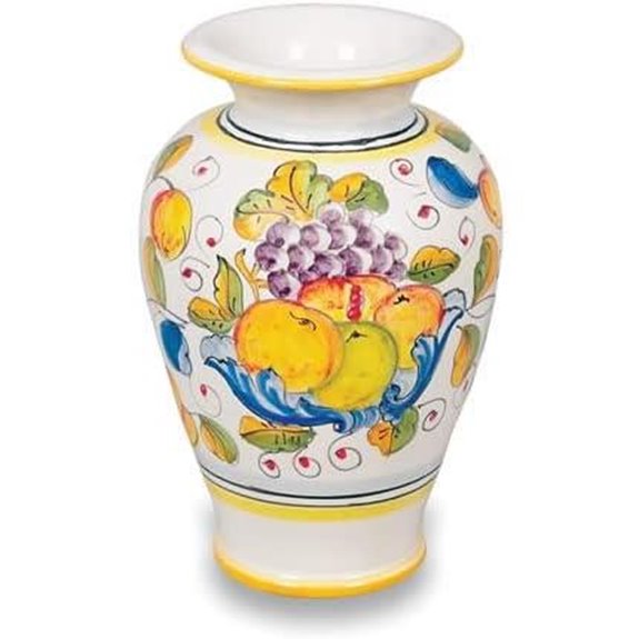 Deruta Hand Painted m Ceramic Vase from Italy