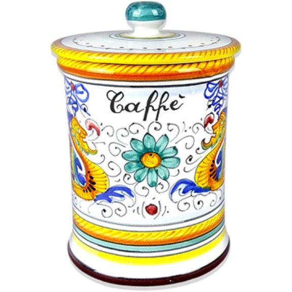 Deruta Italy Raffaellesco Coffee Jar Handcrafted Pottery