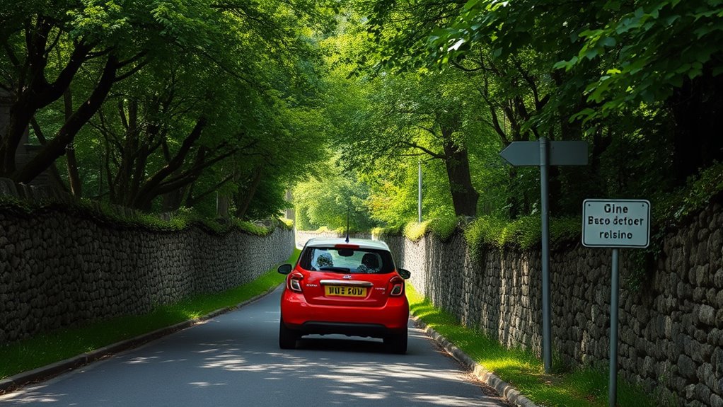 drive cautiously on narrow roads