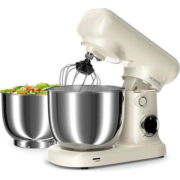 Dual Bowl Stand Mixer with 10 Speeds and Accessories