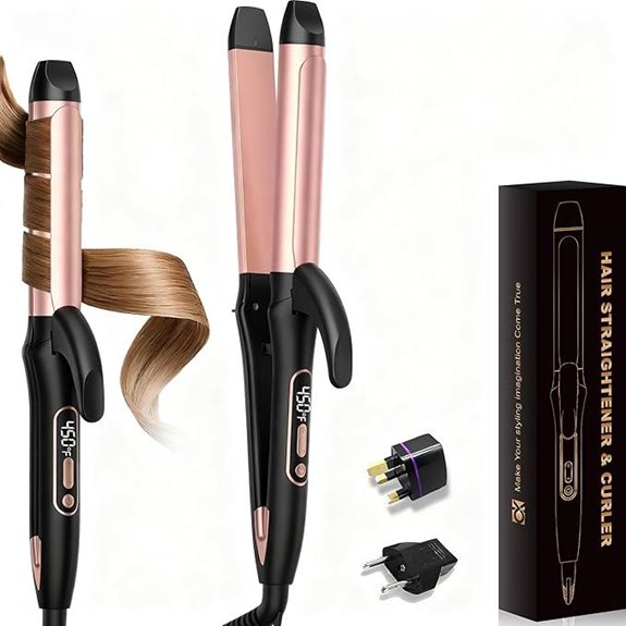 2-in-1 Travel Curling Iron & Straightener