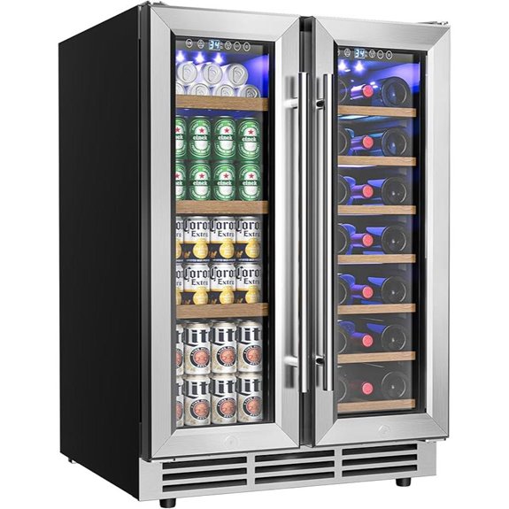 EUHOMY 24-Inch Dual Zone Wine & Beverage Cooler