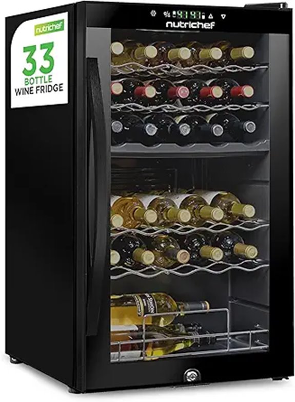 Nutrichef 33-Bottle Dual Zone Wine Cooler